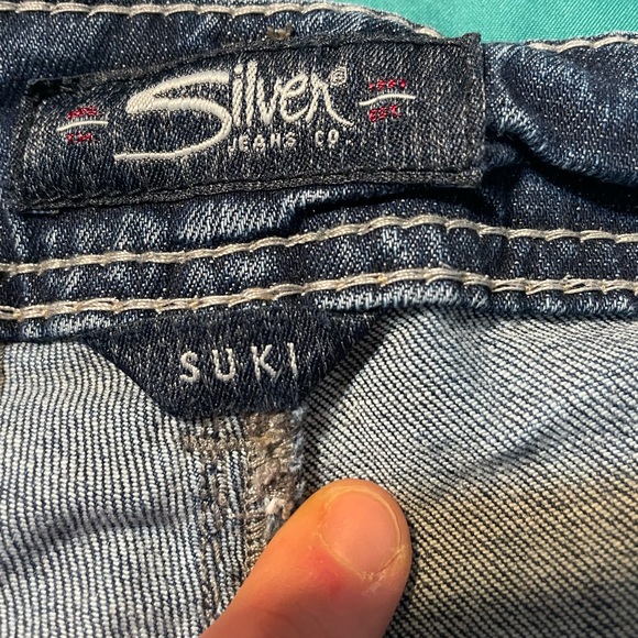 Plus Size Silver Cropped Jeans - Picture 2 of 4